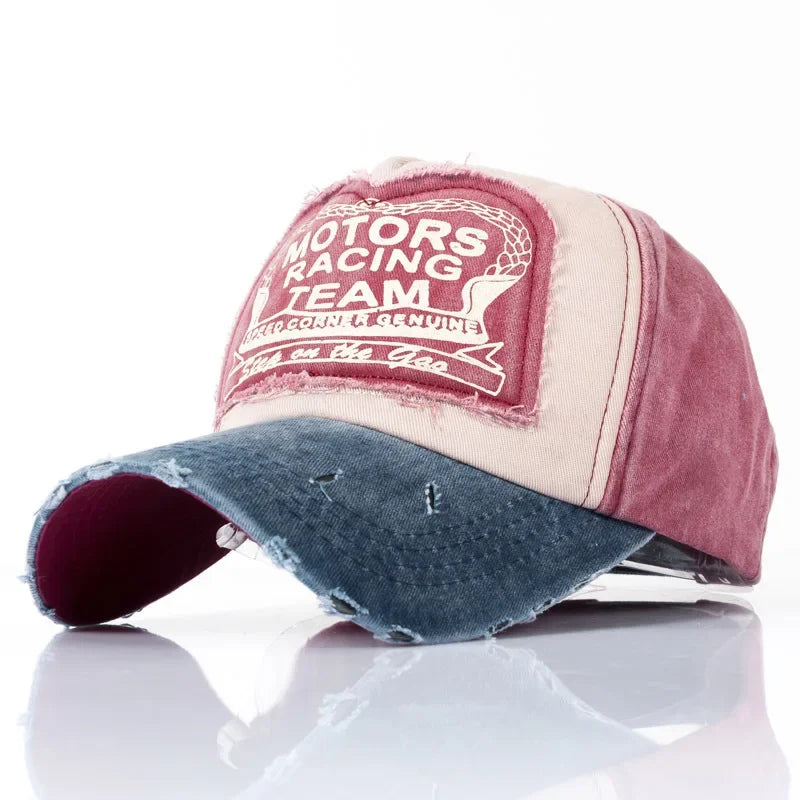 Washed Denim Baseball Cap Coated Snapback Hip Hop Hat