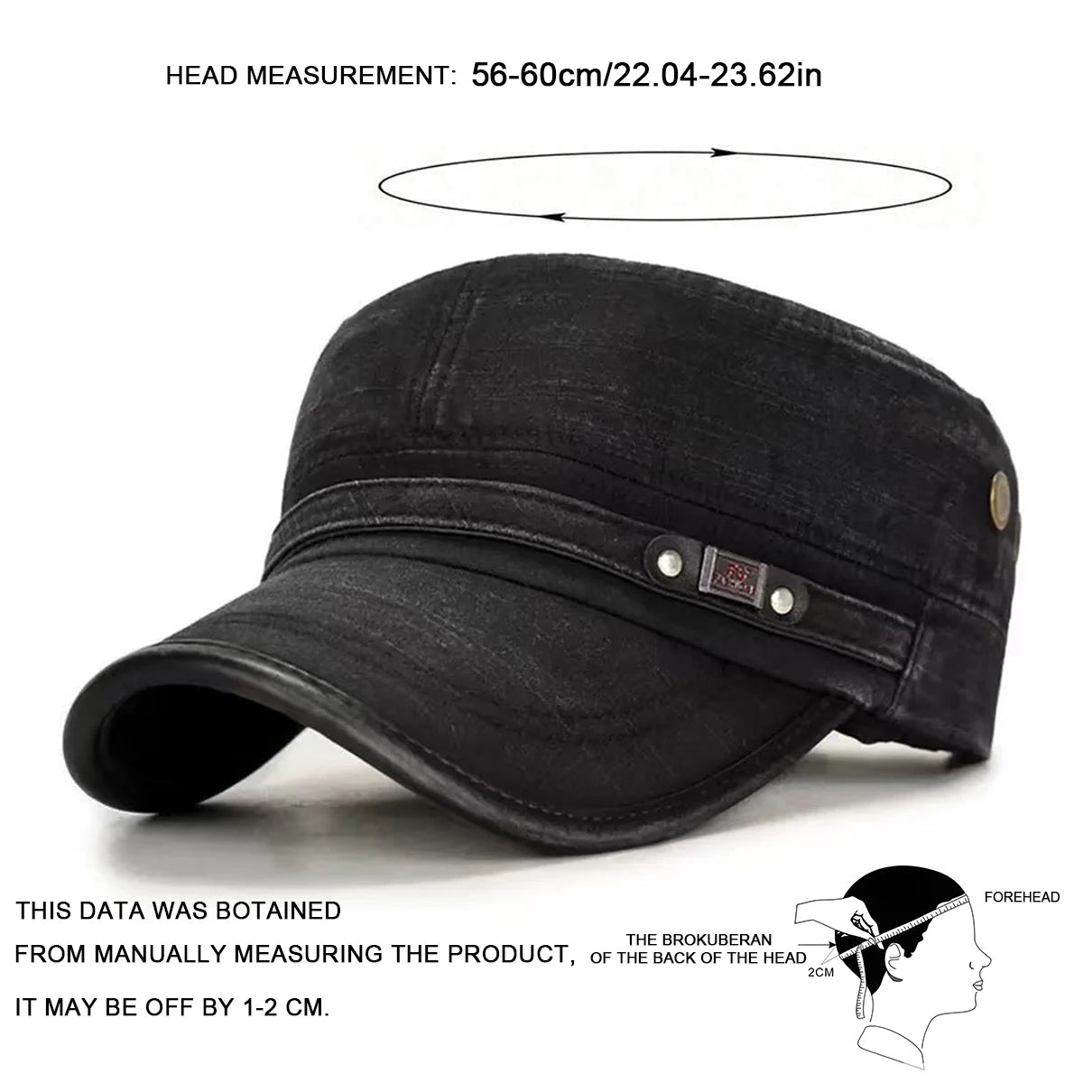 Unisex Washed Military Cap Spring and Autumn
