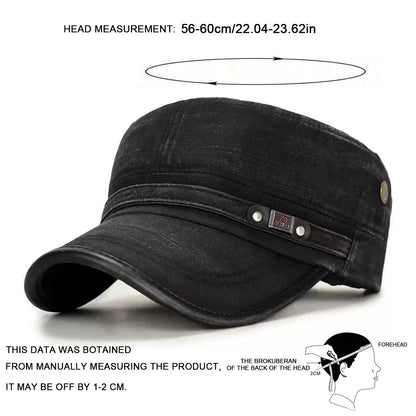 Unisex Washed Military Cap Spring and Autumn