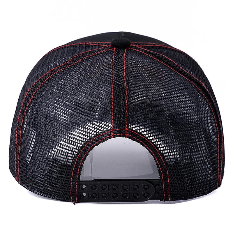 Unisex Mesh Classic Motorcycle Pattern Breathable Summer Baseball Cap