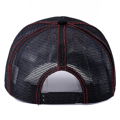 Unisex Mesh Classic Motorcycle Pattern Breathable Summer Baseball Cap