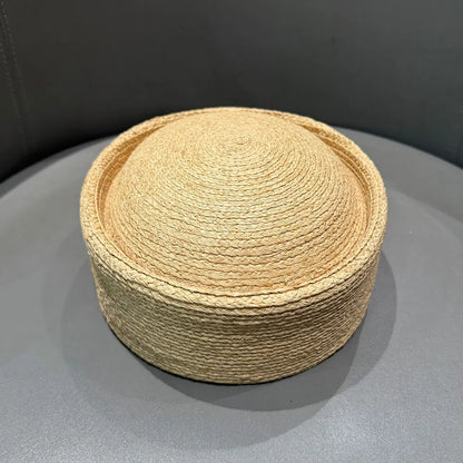 Classic 100% Natural  Raffia Berets Fashion Pillbox Hat
