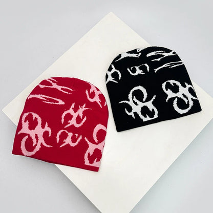 European Style Pattern Wool Knitted Hats Personal Warm Hip Hop