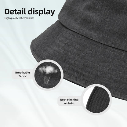 Summer Headwear Bad Bunny Washed Denim Bucket Hat