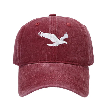 Unisex Eagle Embroidery Print Wash Baseball Cap