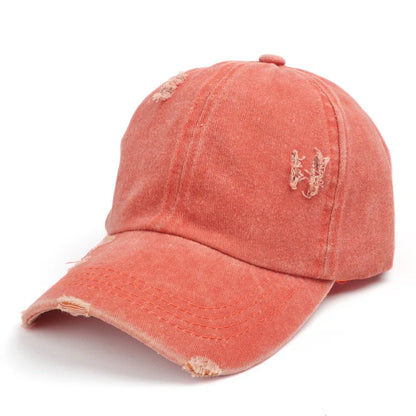 Washed Distressed Baseball Cap Women Men