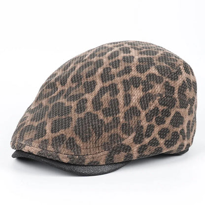 Spring Beret Cap Female 2026 Warm Autumn Vintage Leopard Print Women's Hat