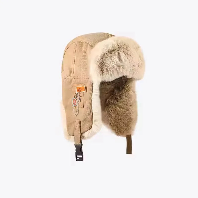 Bomber Hat Men Women Thick Warm Russian Ushanka Fur Hat Fashion Male Female