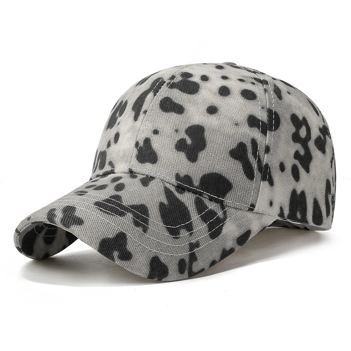 Four-Season Korean Style Leopard Print Hard Top Baseball Cap