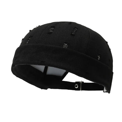 Washed Cotton Destroyed Ripped Docker Cap