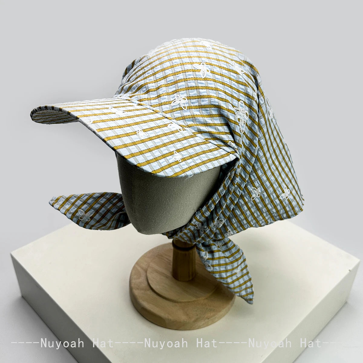 Korean Plaid Butterfly Horse Bandhnu Visors Hats