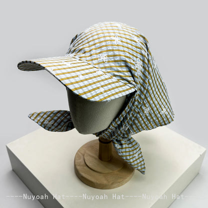 Korean Plaid Butterfly Horse Bandhnu Visors Hats