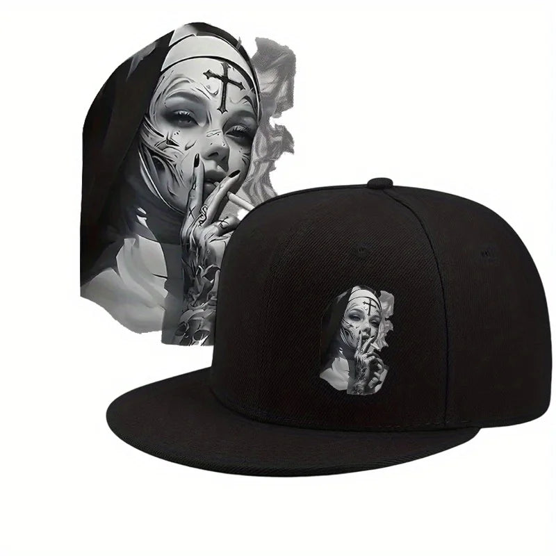 Fashion Flat Brim Baseball Cap Adjustable Vintage Style Graphic Design Hip Hop Hat Unisex Snapback Cap