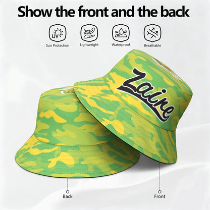 Zaire Free Custom Made Name Number Zar Bucket Cap Nation Flag Za Congo Country
