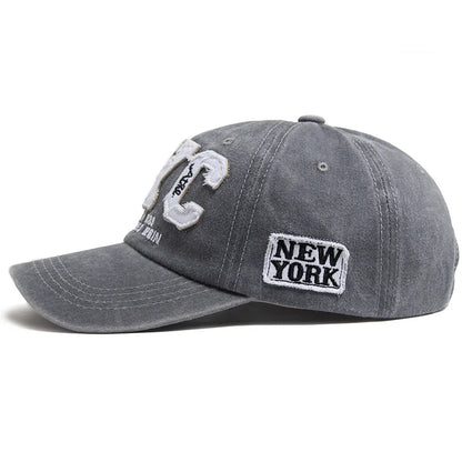 Men's Baseball Cap Vintage Cotton Washed Fashion Letter NYC Caps For Women Spring Autumn