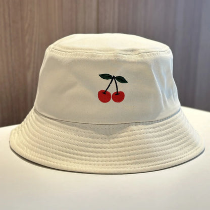 Embroidery Cherry Popular Unisex Summer Bucket Hat