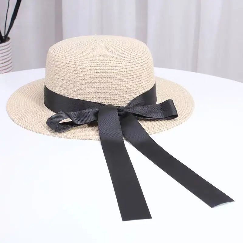 Spring Summer Classics Straw Hat Female Flat Top Bucket Hats