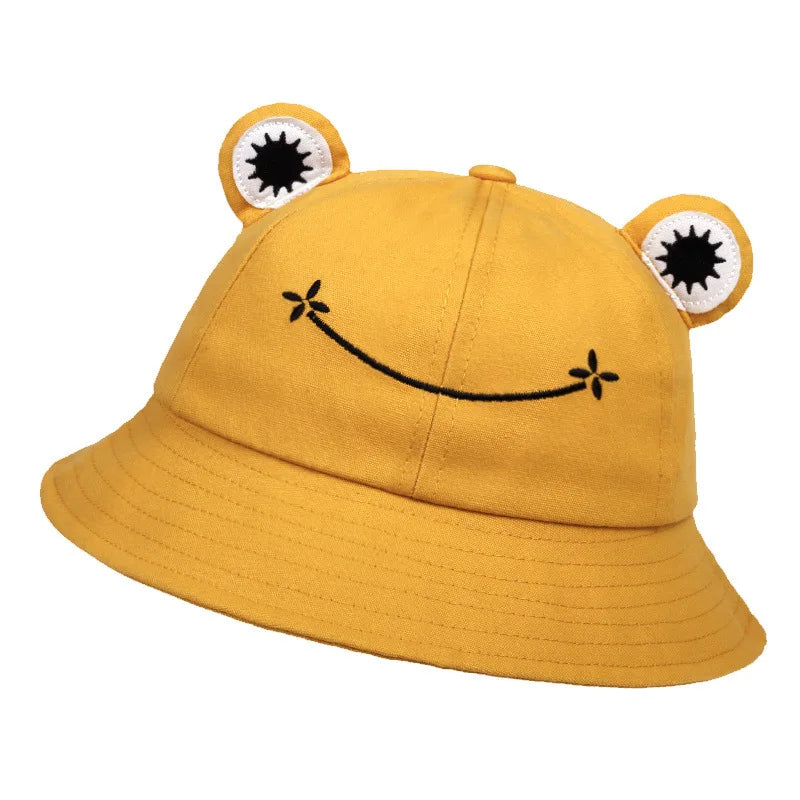 1pc Personality Frog Shaped Fisherman Hat with Embroidery for Men and Women