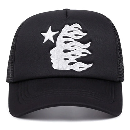 Summer Embroidered Side Face Pentagram Men's and Women's Baseball Hats