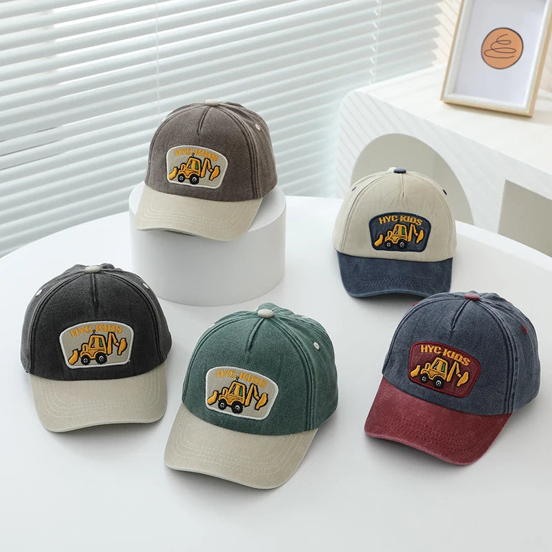 Fashion Letter Children Baseball Hat Solid Color Baby Peaked Cap