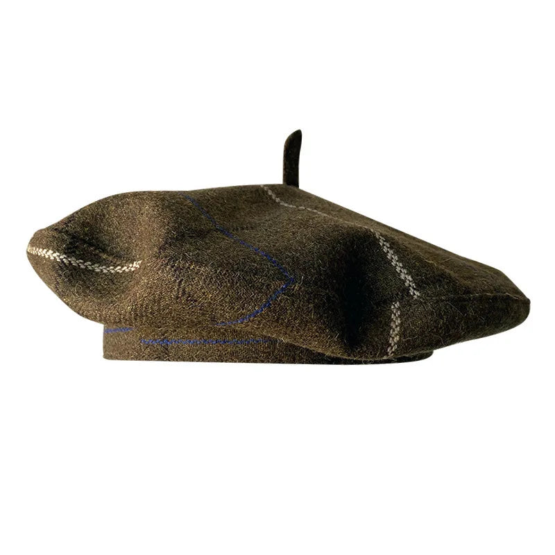Unisex Vintage Plain Adjustable French Berets Wool Spring Winter Beanie Hat