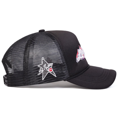 Unisex LaRona Flame Embroidery Baseball Net Caps Spring and Summer