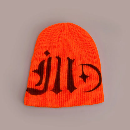 Color Block Street Sanskrit Knitted Hats Autumn And Winter New Unisex Y2k Warm