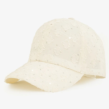 Women's Glittery Rhinestone-Embellished Baseball Cap