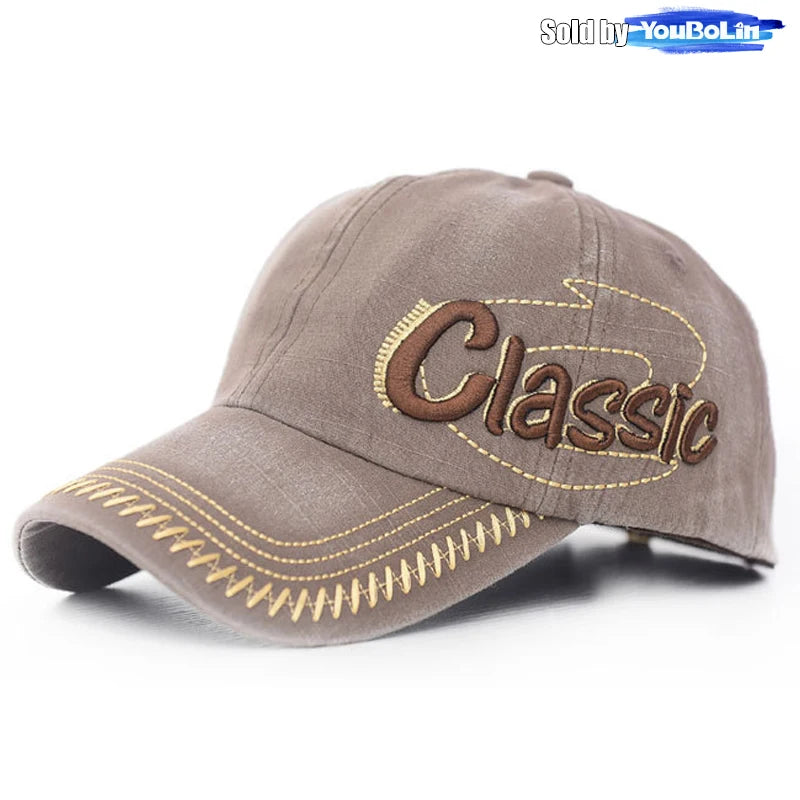 Baseball Cap Korean Style Trendy New Washed Distressed Hat Retro Letter 3D Embroidered Sun Cap