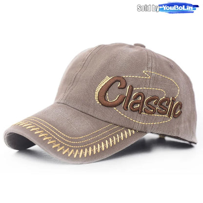 Baseball Cap Korean Style Trendy New Washed Distressed Hat Retro Letter 3D Embroidered Sun Cap