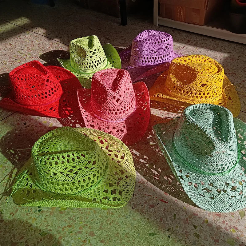 Vintage Summer Beach Bohemian Straw Hat Shell Women Men