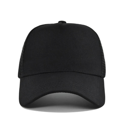 Customized Logo Hard Top 5 Panels Mesh Baseball Cap For Men Women