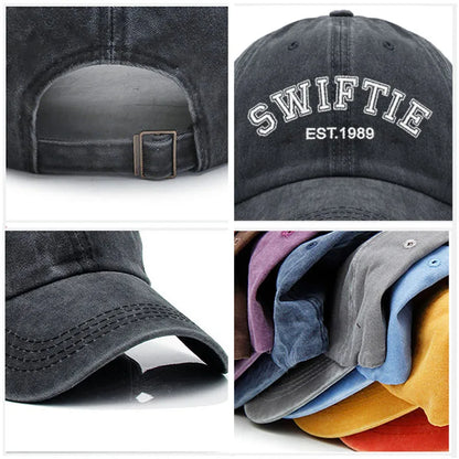 1989 Embroidery Baseball Cap for Men Women Unisex Washed Cotton