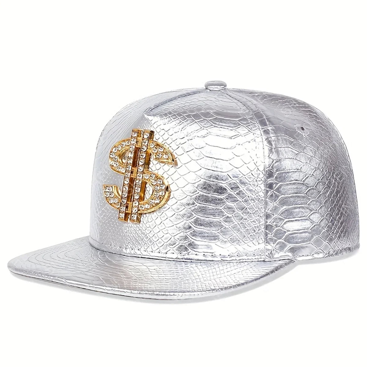 Unisex S Label Python Patterned Leather Hip-hop Hats Spring Autumn