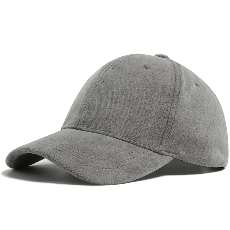 Women Suede Baseball Caps Autumn Winter Solid Fashion Men Hip Hop Cap