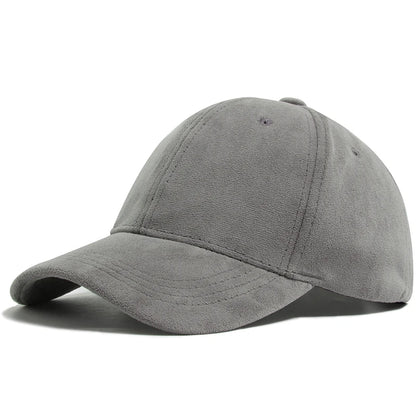 Women Suede Baseball Caps Autumn Winter Solid Fashion Men Hip Hop Cap