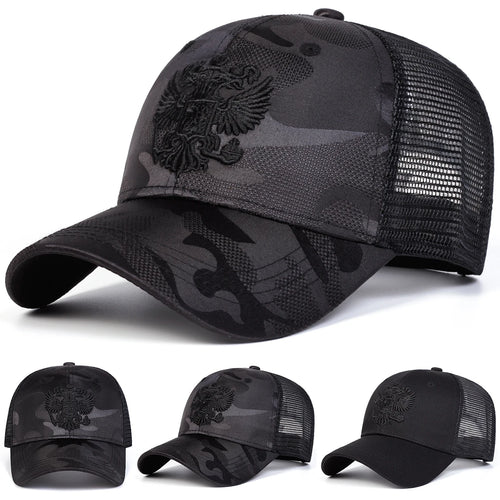 Unisex Double-headed Eagl Embroidery Baseball Net Caps Spring and Summer