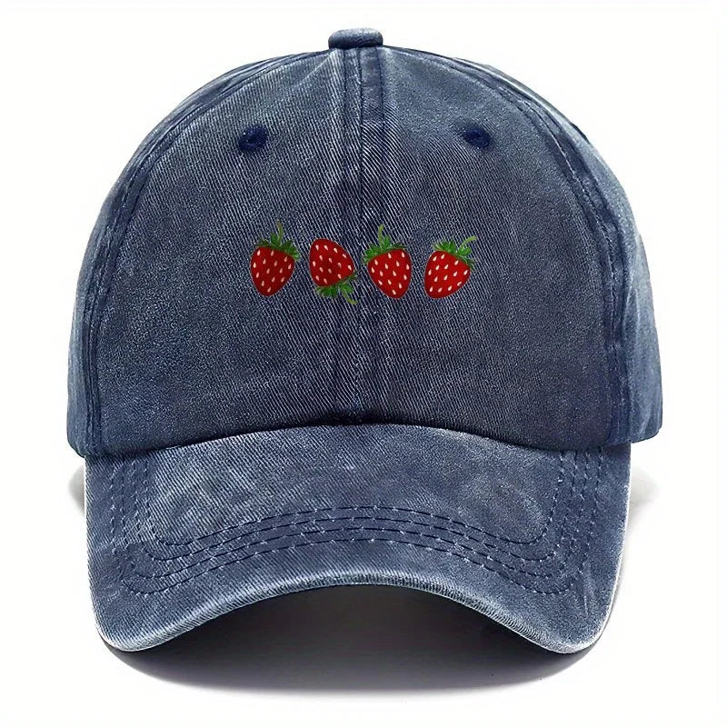 Strawberry Printed Baseball Cap for Both Men and Women