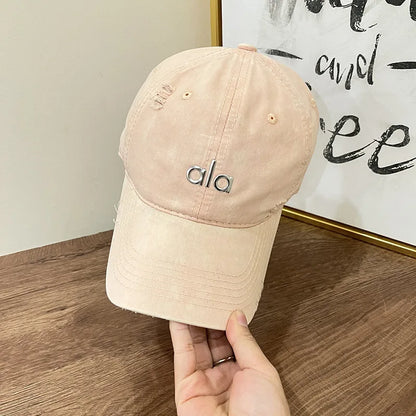 New Retro Lettering Tie-Dye Denim Baseball Cap