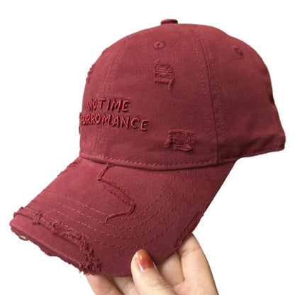 Vintage Washed Cotton Letter Baseball Hat Teenagers