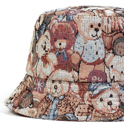Unisex Little Bear Full Print Personality Bucket Hats