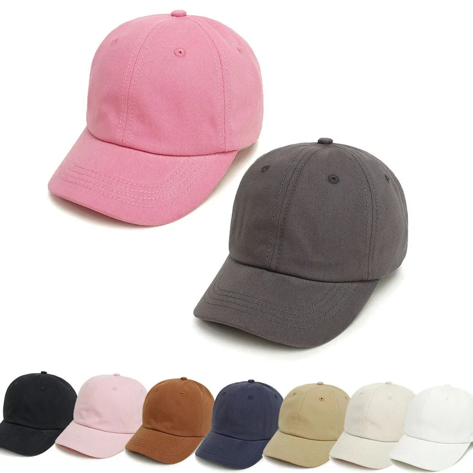 Baby Girl Baseball Caps Pink Black White Gray Children Low Profile Sun Hat Kids