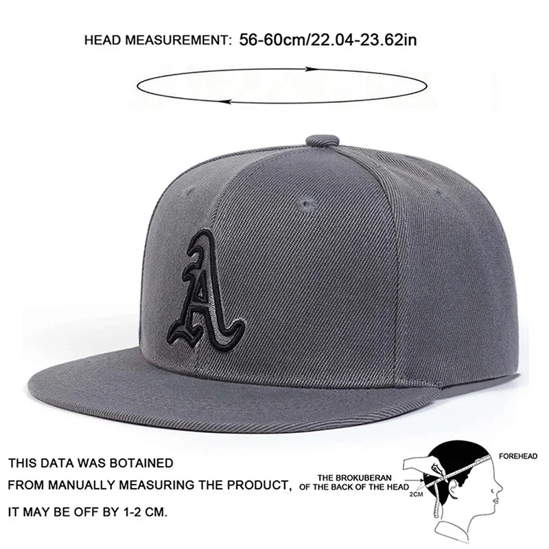 Unisex Gothic Letter A Embroidery Hip-Hop Hats