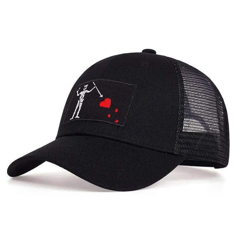 Unisex Skeleton Head Branch Heart Embroidery Baseball Net Caps Spring Summer Outdoor