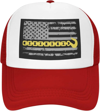 Thin Yellow Line Tow Baseball Cap Driver American Flag