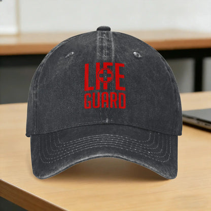 Washed Baseball Cap Lifeguard Summer