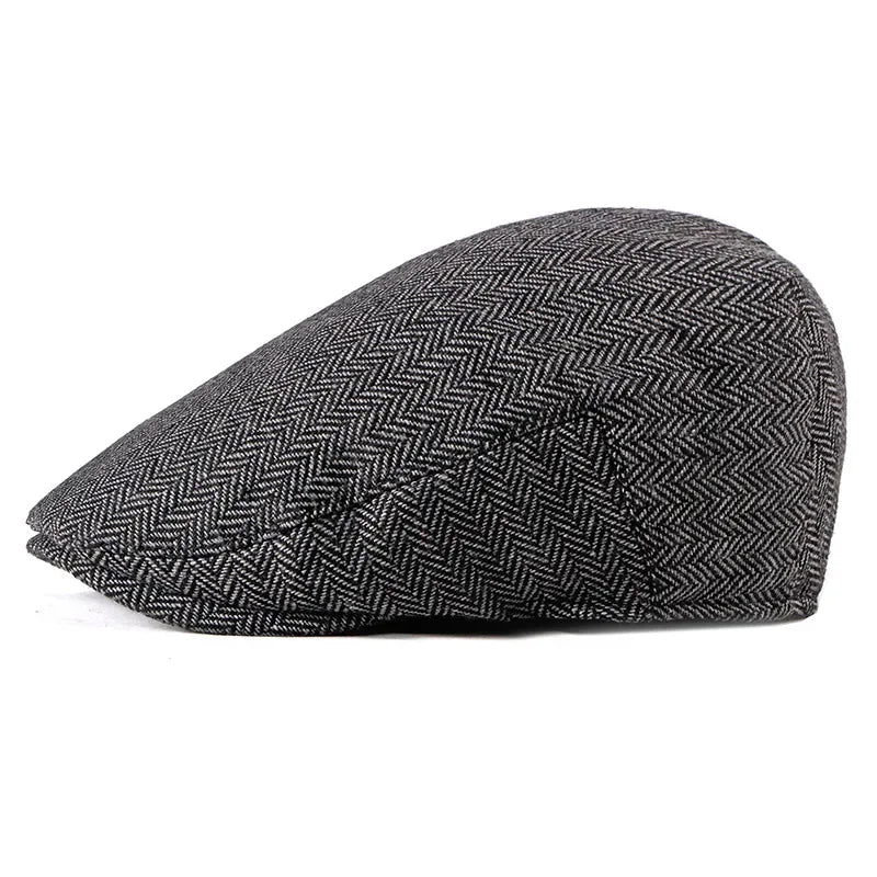 High Quality Autumn Winter Wool Herringbone Flat Cap