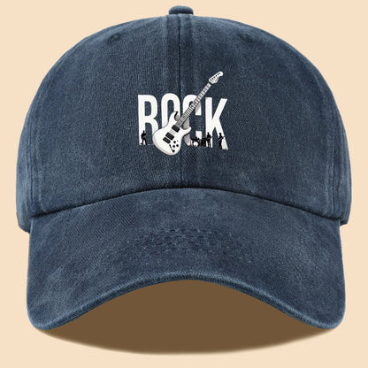 Rock Theme Electric Guitar Print Baseball Cap
