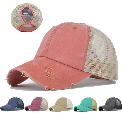 Washed Cotton Mesh Breathable Baseball Cap