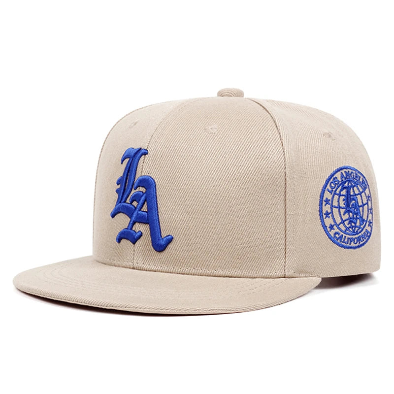 Fashion Hip Hop Hat LA Letter Side Earth Embroidered Baseball Hat Unisex